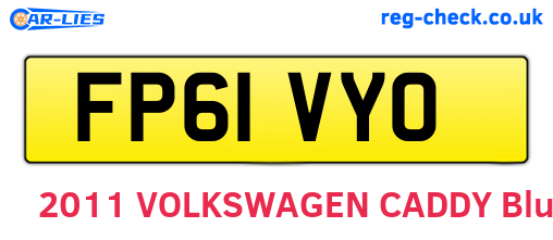 FP61VYO are the vehicle registration plates.