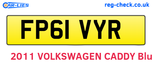 FP61VYR are the vehicle registration plates.