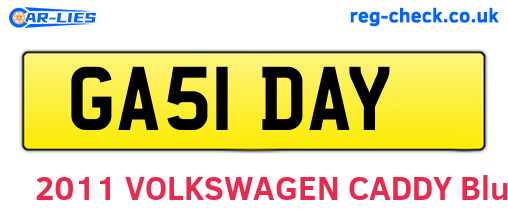 GA51DAY are the vehicle registration plates.