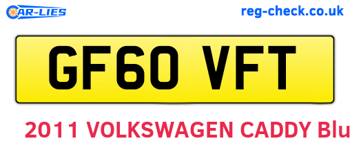 GF60VFT are the vehicle registration plates.
