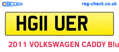 HG11UER are the vehicle registration plates.