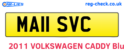 MA11SVC are the vehicle registration plates.