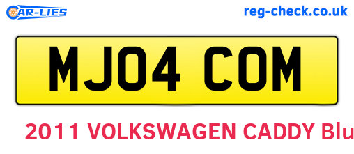 MJ04COM are the vehicle registration plates.