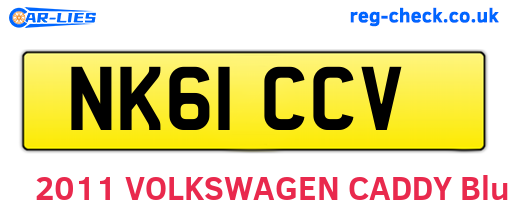 NK61CCV are the vehicle registration plates.