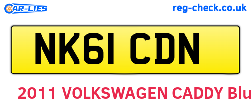 NK61CDN are the vehicle registration plates.