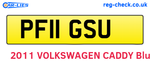 PF11GSU are the vehicle registration plates.