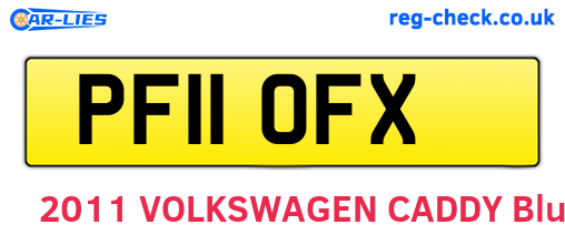 PF11OFX are the vehicle registration plates.