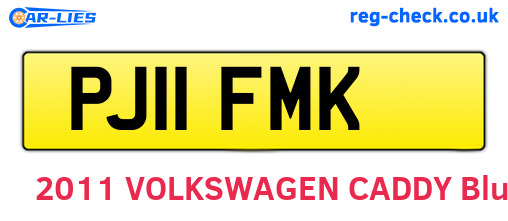 PJ11FMK are the vehicle registration plates.