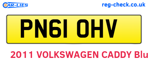 PN61OHV are the vehicle registration plates.