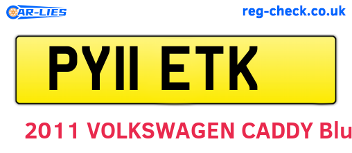 PY11ETK are the vehicle registration plates.