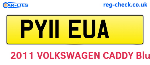 PY11EUA are the vehicle registration plates.