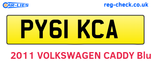PY61KCA are the vehicle registration plates.