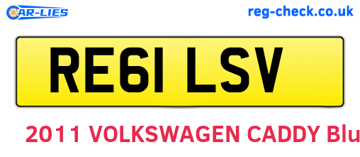 RE61LSV are the vehicle registration plates.