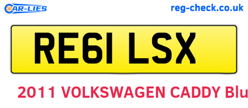 RE61LSX are the vehicle registration plates.