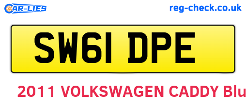 SW61DPE are the vehicle registration plates.
