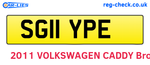 SG11YPE are the vehicle registration plates.