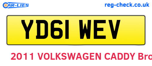 YD61WEV are the vehicle registration plates.