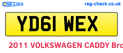 YD61WEX are the vehicle registration plates.