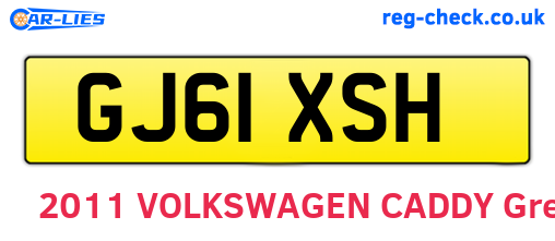 GJ61XSH are the vehicle registration plates.