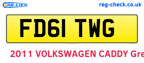 FD61TWG are the vehicle registration plates.