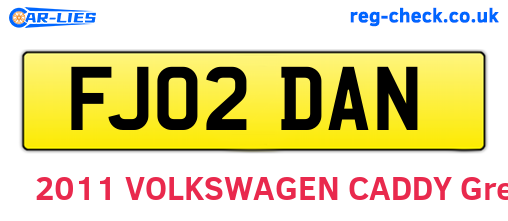 FJ02DAN are the vehicle registration plates.