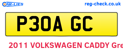 P30AGC are the vehicle registration plates.