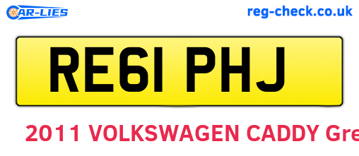 RE61PHJ are the vehicle registration plates.