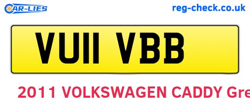 VU11VBB are the vehicle registration plates.