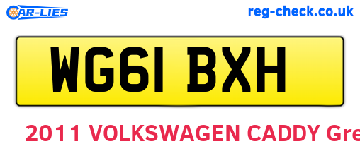 WG61BXH are the vehicle registration plates.