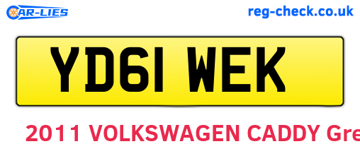 YD61WEK are the vehicle registration plates.