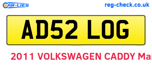 AD52LOG are the vehicle registration plates.