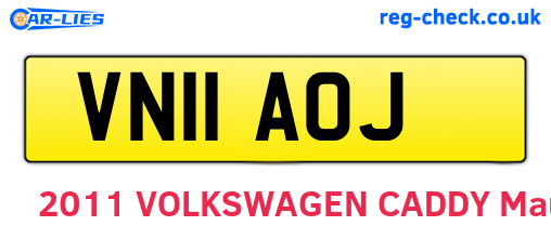 VN11AOJ are the vehicle registration plates.