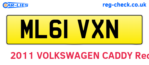 ML61VXN are the vehicle registration plates.