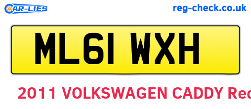 ML61WXH are the vehicle registration plates.