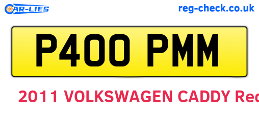 P400PMM are the vehicle registration plates.