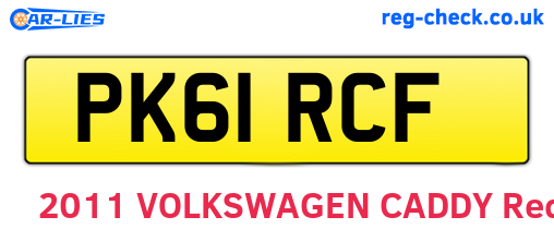 PK61RCF are the vehicle registration plates.