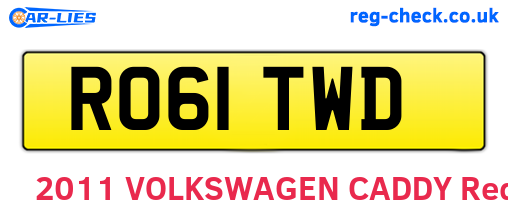 RO61TWD are the vehicle registration plates.