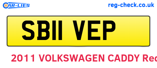 SB11VEP are the vehicle registration plates.