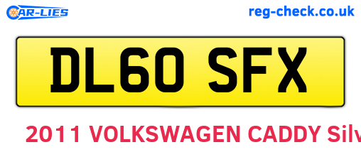 DL60SFX are the vehicle registration plates.