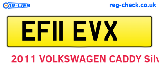 EF11EVX are the vehicle registration plates.