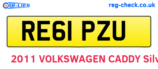 RE61PZU are the vehicle registration plates.