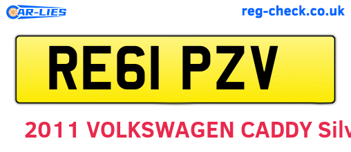 RE61PZV are the vehicle registration plates.