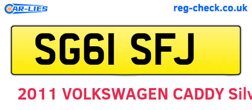 SG61SFJ are the vehicle registration plates.
