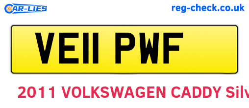 VE11PWF are the vehicle registration plates.