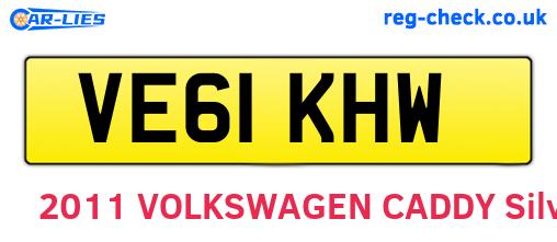 VE61KHW are the vehicle registration plates.