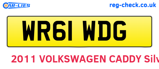 WR61WDG are the vehicle registration plates.