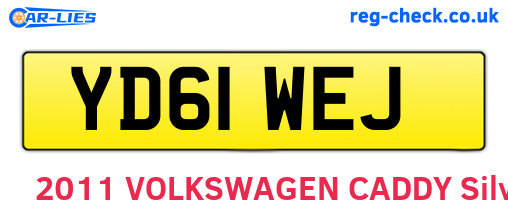 YD61WEJ are the vehicle registration plates.