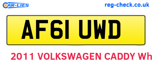 AF61UWD are the vehicle registration plates.