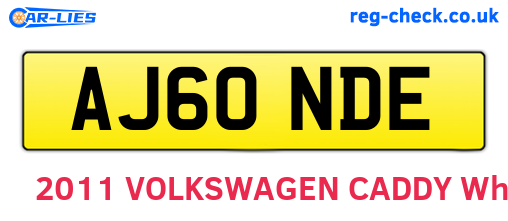 AJ60NDE are the vehicle registration plates.