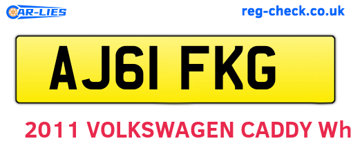 AJ61FKG are the vehicle registration plates.